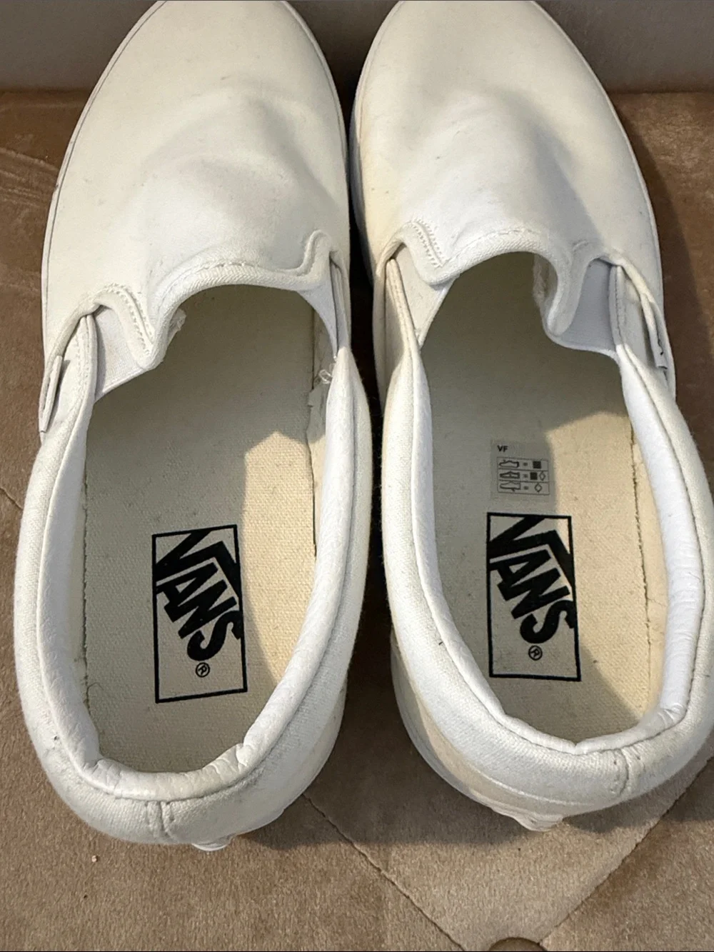 Vans White Slip-On Canvas Loafers